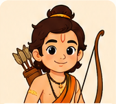 Young Arjuna carrying a bow and arrows