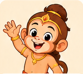 Young Hanuman smiling and waving
