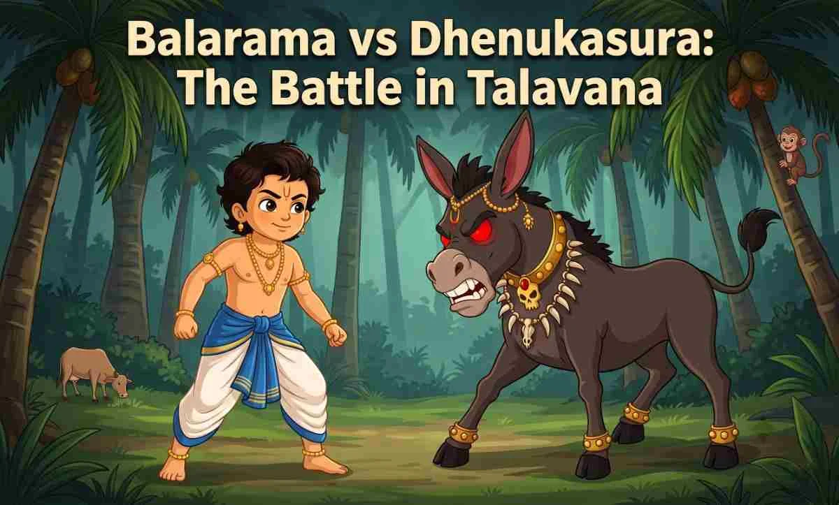 Balarama vs Dhenukasura: The Battle in Talavana