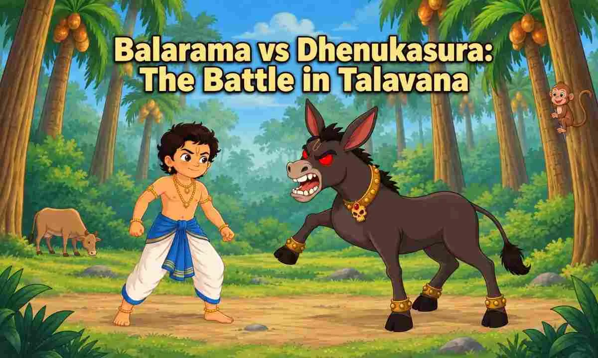 Balarama vs Dhenukasura: The Battle in Talavana