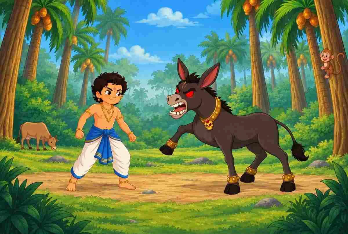 Balarama vs Dhenukasura: The Battle in Talavana