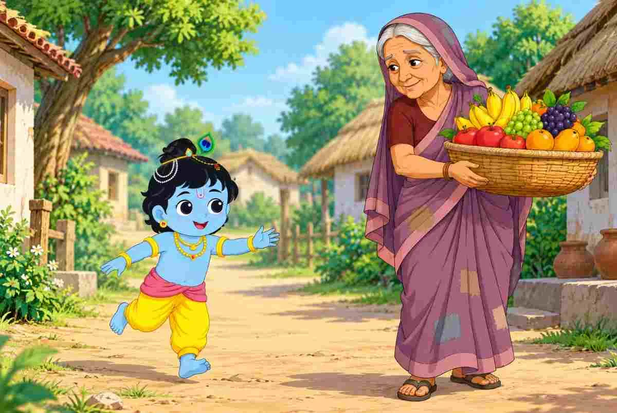 Lord Krishna and the Fruit Seller – A Gift of Love